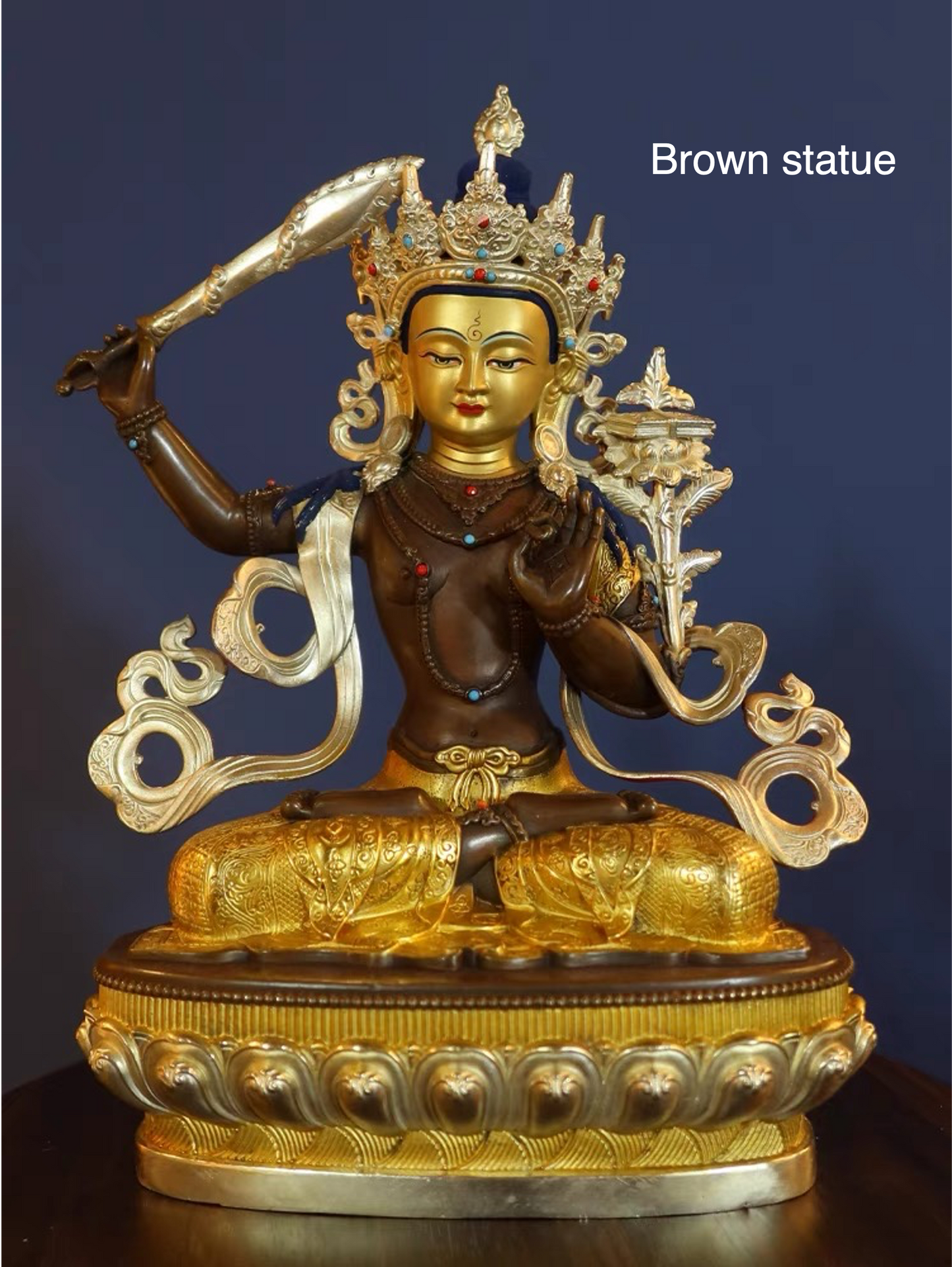 Tibetan Brass Manjushri Buddha Statue | Spiritual and Religion | Meditation | Buddha Decoration and Ornament