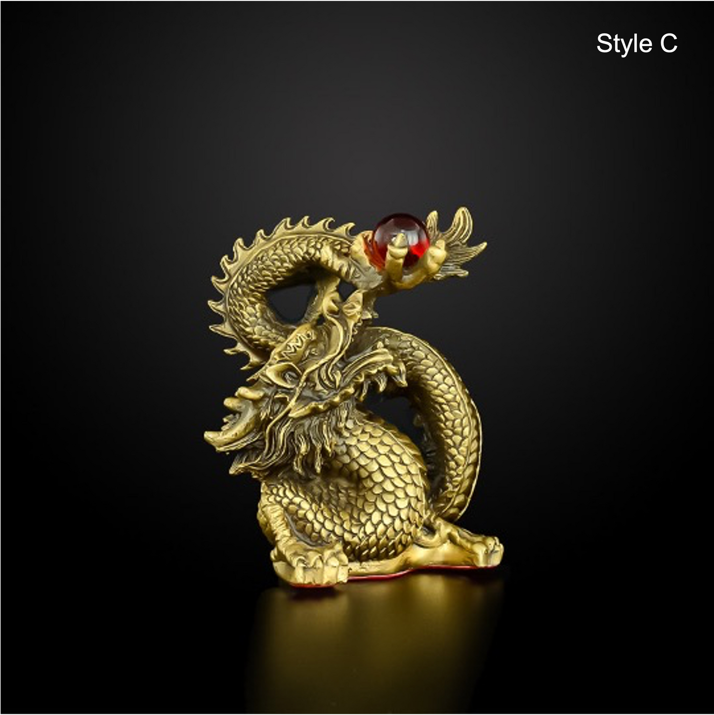 Brass Dragon Phoenix Sculpture & Statue | Fengshui | Good Fortune and Prosperity | Home Decor and Business Display