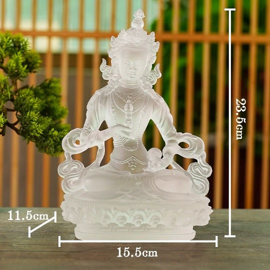 Liu Li Vajrasattva Mahāsattva Statue | Buddha Statue | Crystal Glass Sculputre Ornaments | Religion | Tibetan Buddhist