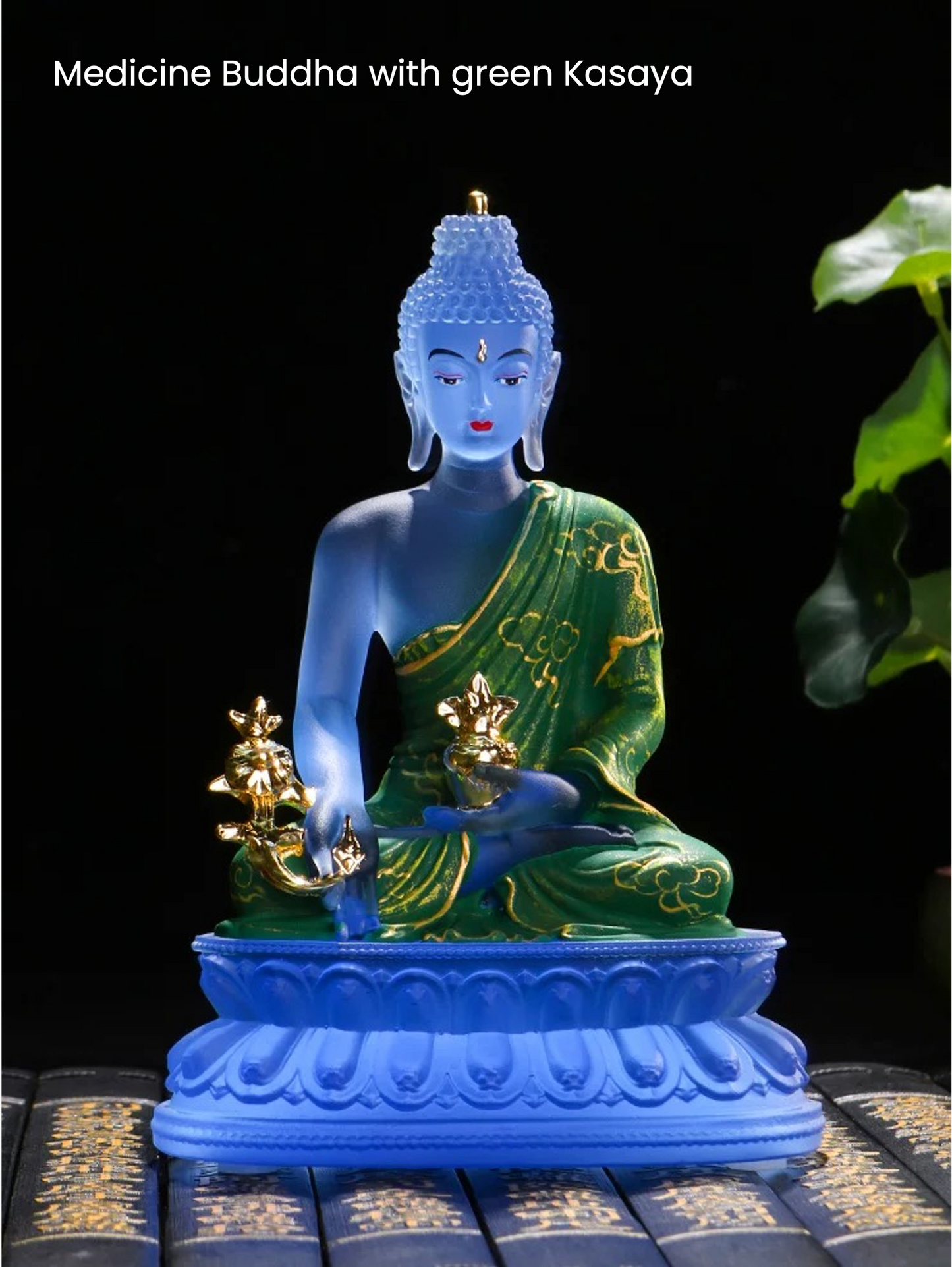 Liu Li Medicine Buddha Statue | Bhaisajyaguru | Crystal Glass Sculpture