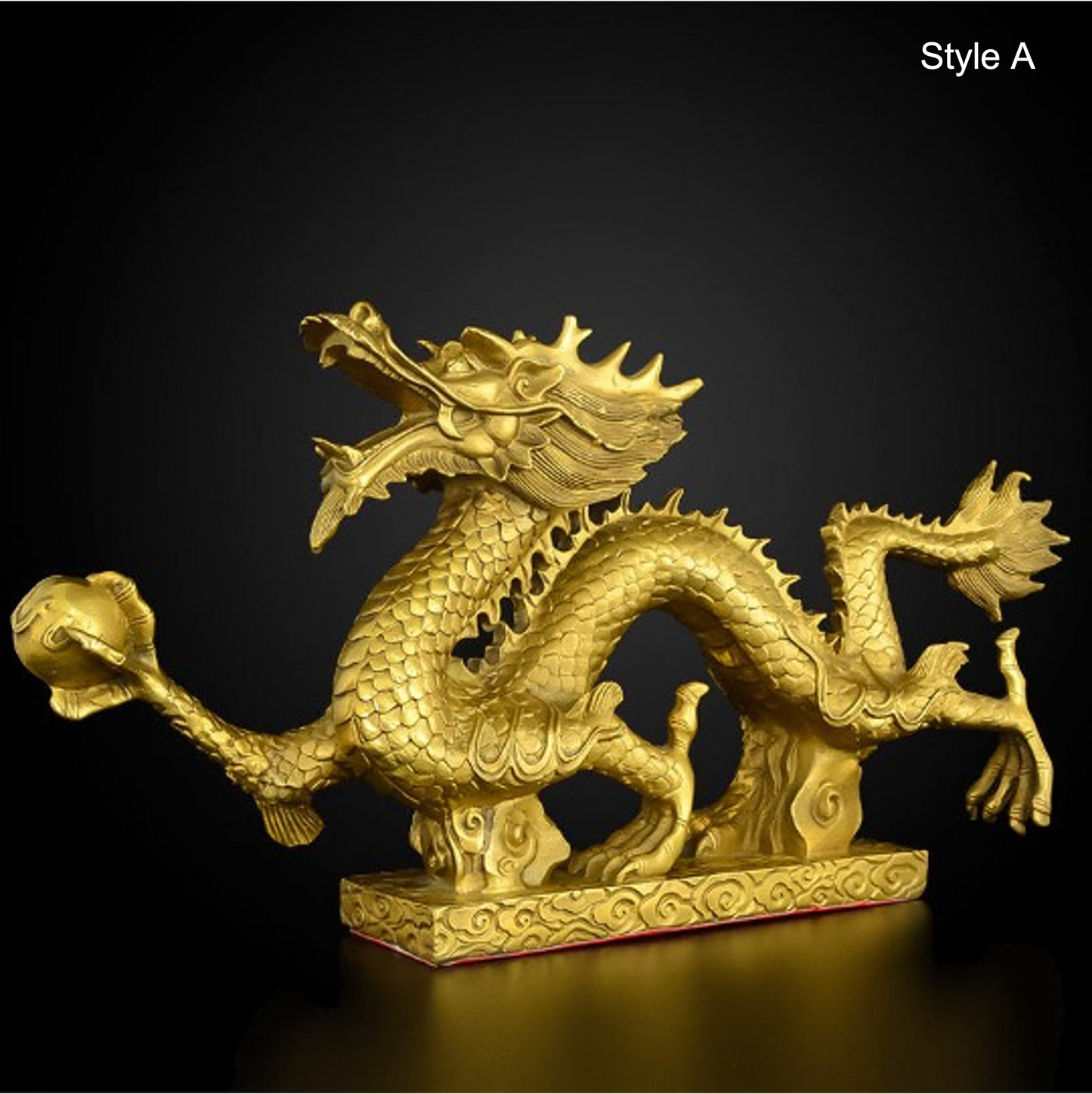 Brass Dragon Phoenix Sculpture & Statue | Fengshui | Good Fortune and Prosperity | Home Decor and Business Display