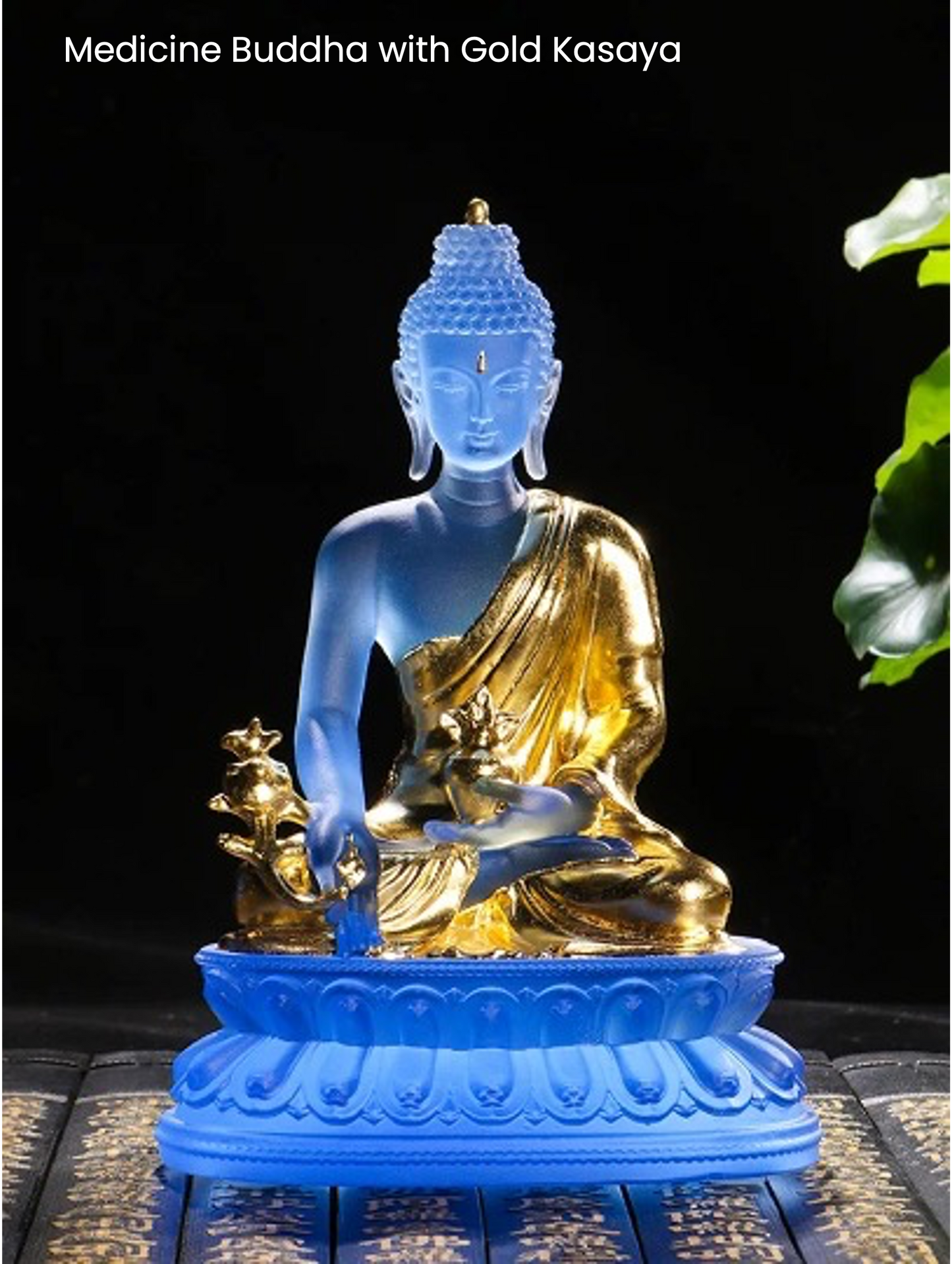 Liu Li Medicine Buddha Statue | Bhaisajyaguru | Crystal Glass Sculpture