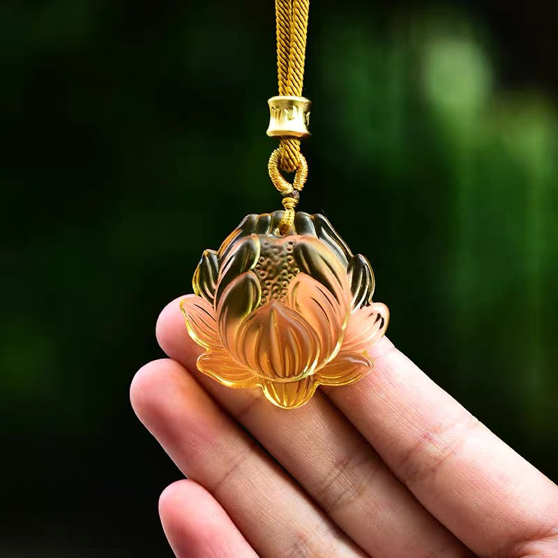 Liu Li Lotus Pendant Medallions | Beads bracelet | Meditation and Blessing | Protection