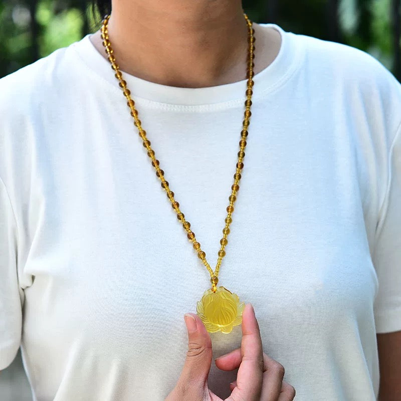 Liu Li Lotus Pendant Medallions | Beads bracelet | Meditation and Blessing | Protection