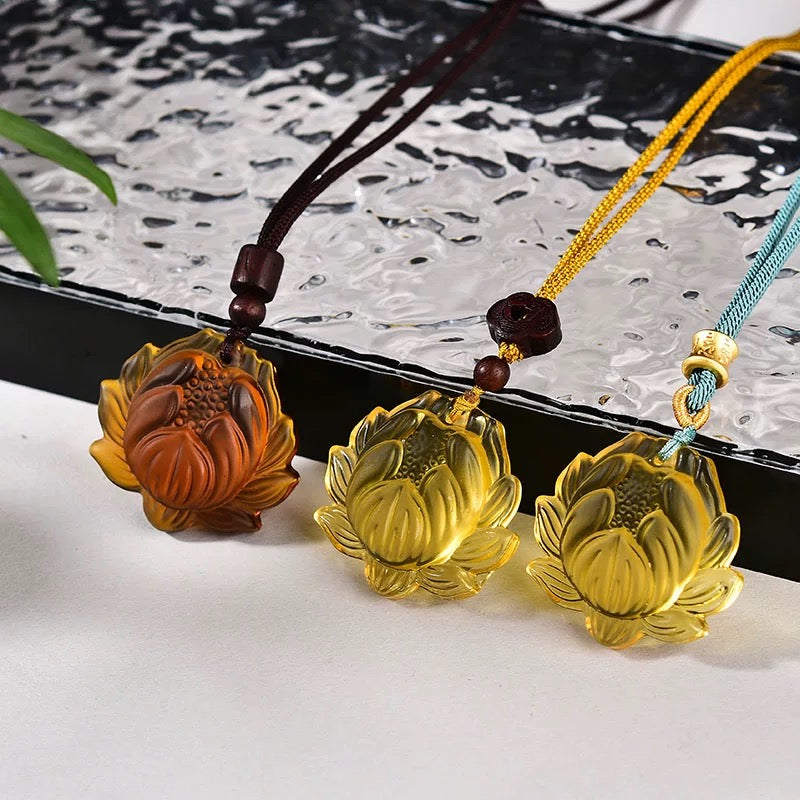 Liu Li Lotus Pendant Medallions | Beads bracelet | Meditation and Blessing | Protection