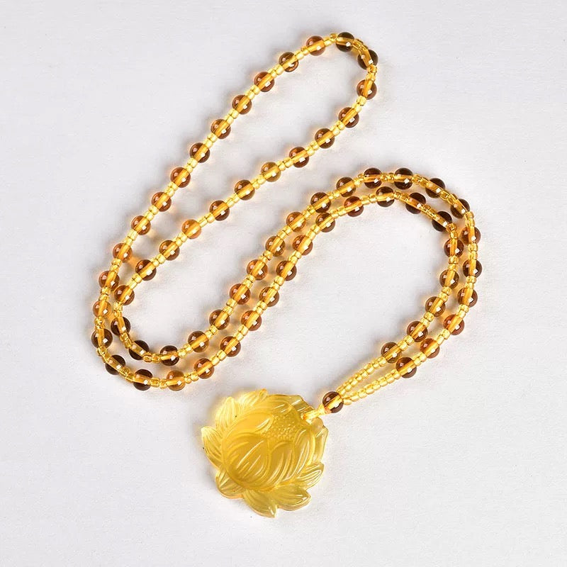 Liu Li Lotus Pendant Medallions | Beads bracelet | Meditation and Blessing | Protection