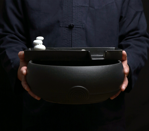 Black Ceramic Water Fountain | Indoor Fountain | Desktop Water Fountain | Feng Shui