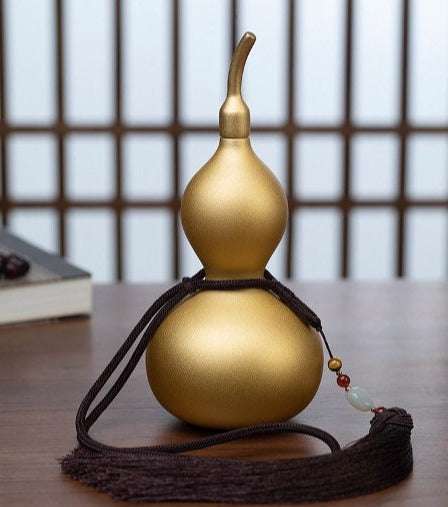 AAA Solid Brass Hu Lu with gold coating | Fengshui | Home Decor | Office Blessing | Good Luck Prosperity | Gifting | Wu Lou