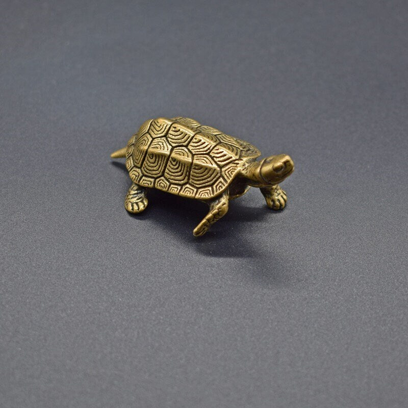 Auspicious Pure Brass Tortoise Sculpture | Fengshui | Home Decor | Office Blessing | Ornament Display