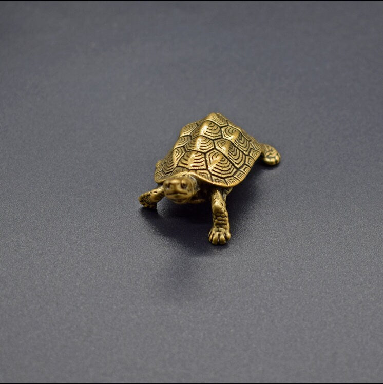 Auspicious Pure Brass Tortoise Sculpture | Fengshui | Home Decor | Office Blessing | Ornament Display