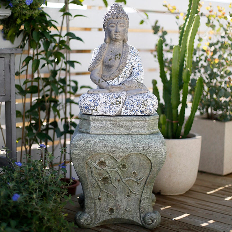 Handmade Sakyamuni Buddha Statue Decoration | Nasmakara | Outdoor Garden Living Room Study Room | House Warming Gift