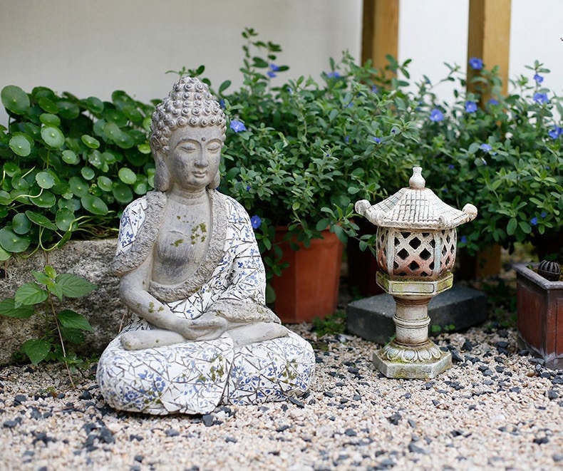Handmade Sakyamuni Buddha Statue Decoration | Nasmakara | Outdoor Garden Living Room Study Room | House Warming Gift