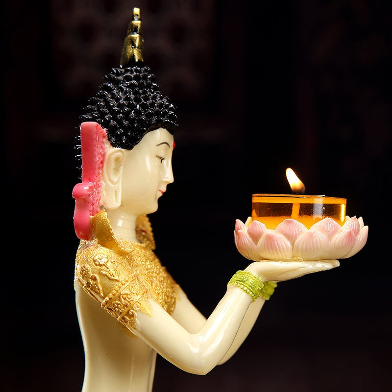 Handmade Tennin Statue | Candle Holder | Meditation