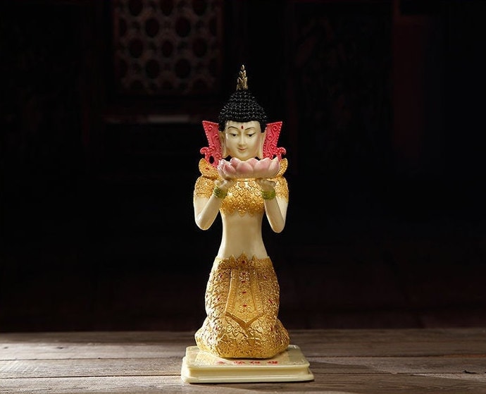Handmade Tennin Statue | Candle Holder | Meditation