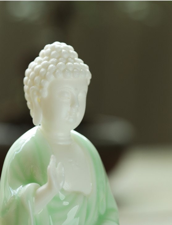 Meditation Handmade Jade Color Buddha Statue and Ornament | Gifting for him or her | Home Decoration | Spiritual Religion Mindful