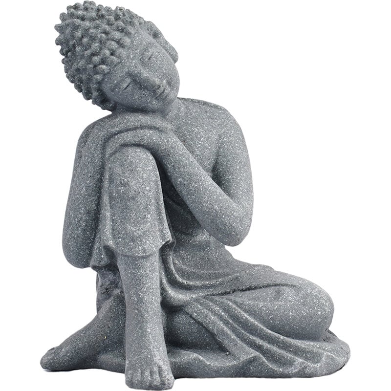 Handmade Sandstone Buddha Statue Ornament | Garden Outdoor Living Room Study Room Home Decoration | Meditation