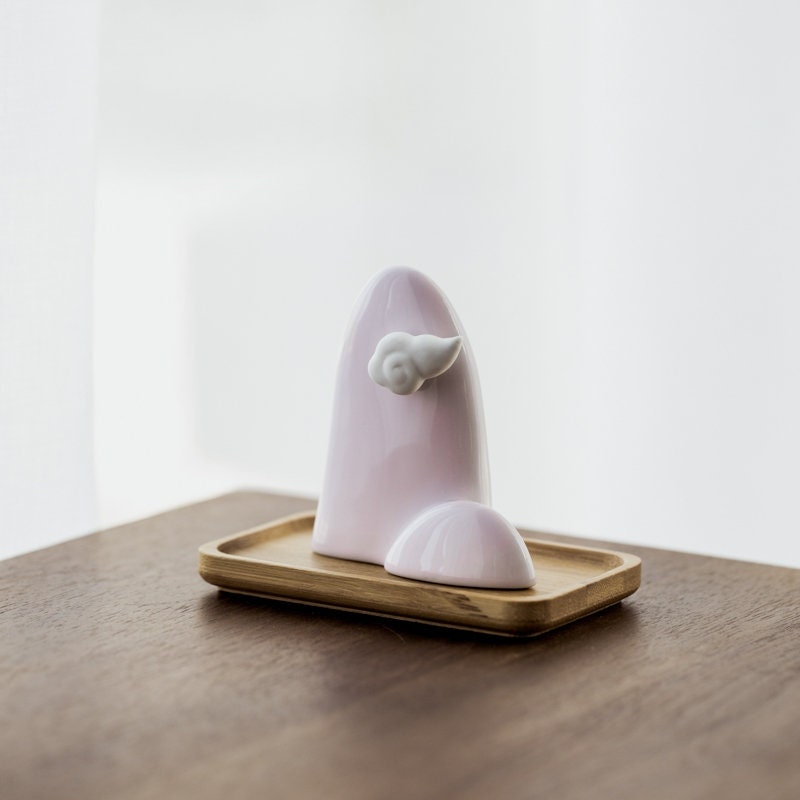 Handmade Mini Meditation Ceramic Moutain Incense Stick Holder | Peace Serenity Tranquility Calmness | Oriental and Home Decoration