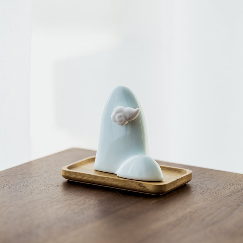 Handmade Mini Meditation Ceramic Moutain Incense Stick Holder | Peace Serenity Tranquility Calmness | Oriental and Home Decoration