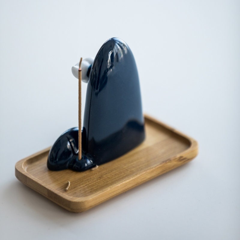 Handmade Mini Meditation Ceramic Moutain Incense Stick Holder | Peace Serenity Tranquility Calmness | Oriental and Home Decoration