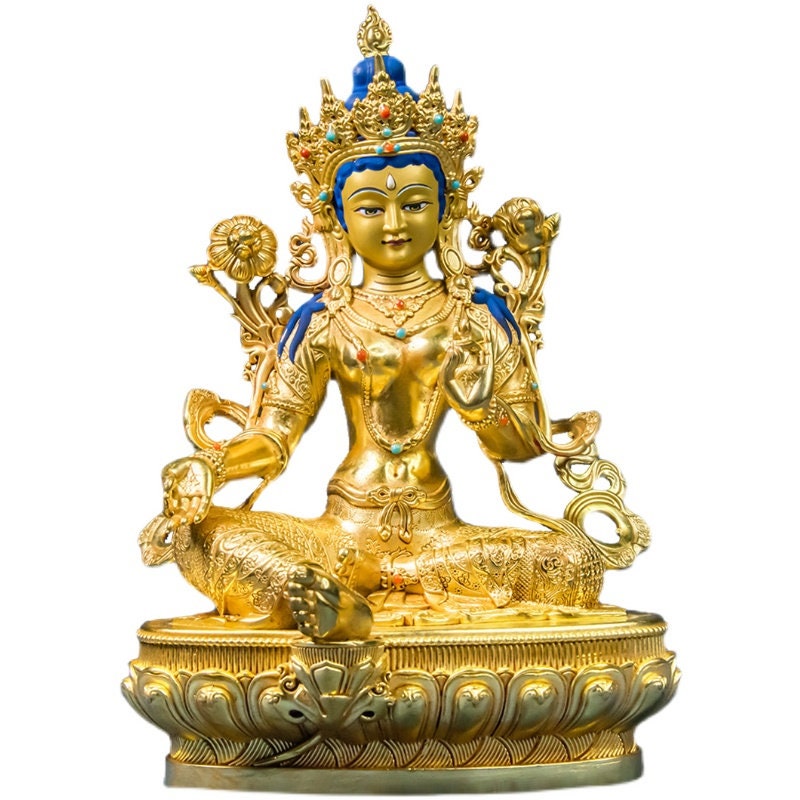 Tibetan Green Tara Buddha Statue | Spiritual and Religion | Meditation | Buddha Decoration and Ornament | Feng Sui