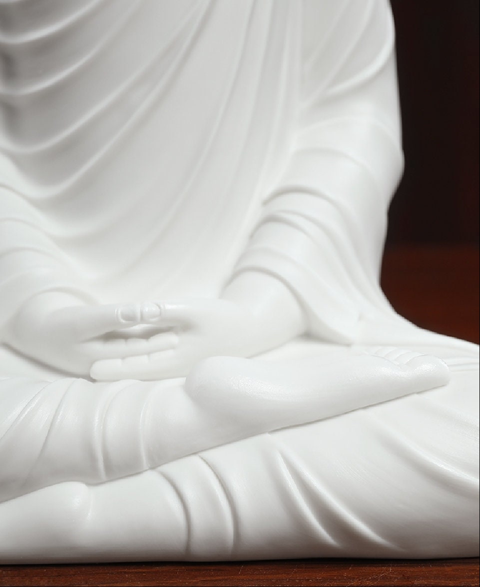 Ceramic Sakyamuni Gautama Buddha Statue Ornament | Gift for him or her | Dhyana Mudra | Harmony Peace Serenity | Meditation