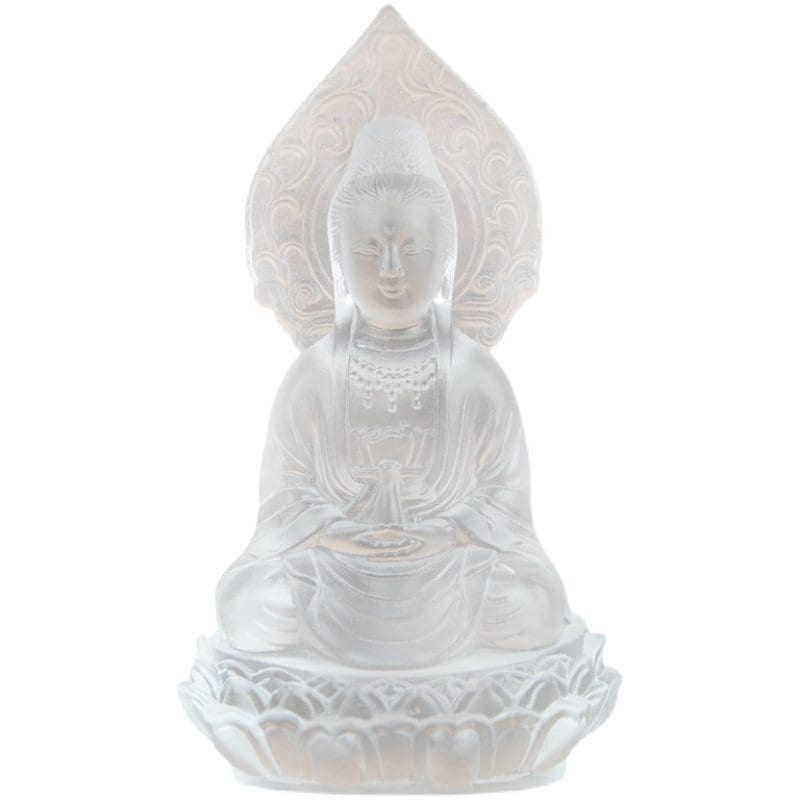 Liu Li Guan Yin Statue Ornament | Spiritual Religion | Gifting for him or her | Goddess of Compassion | Crystal Art | Buddha Decoration