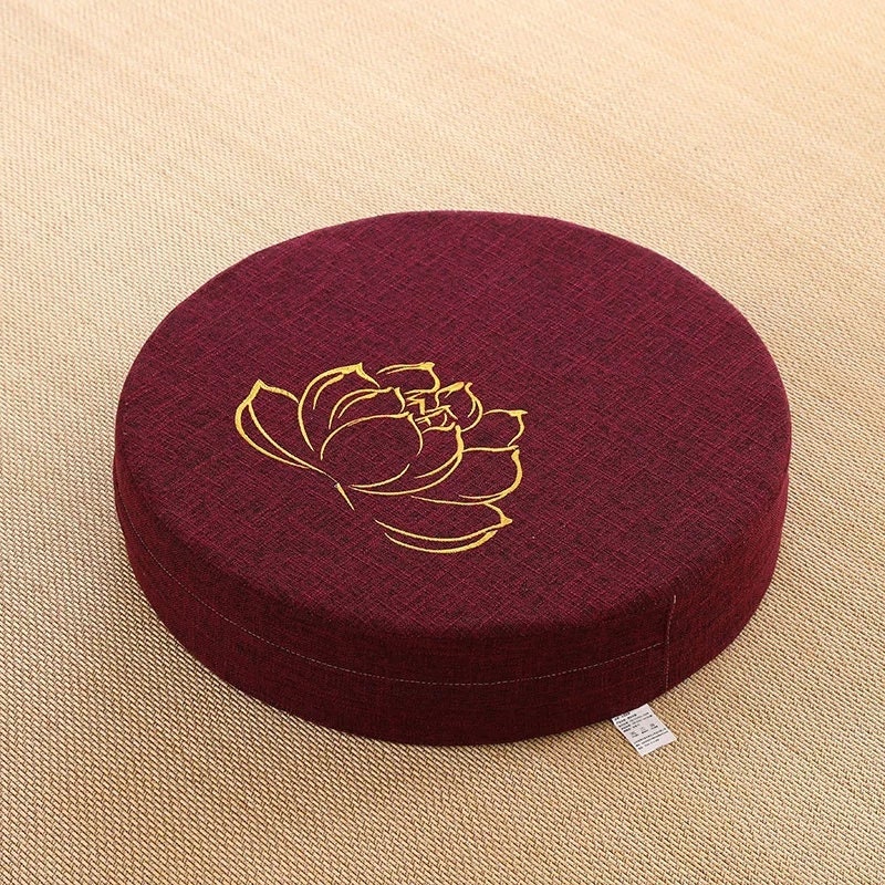 Meditation Lotus Design Round Cushion | Pillow Seat | Yoga Cushions | Serenity Tranquility Calmness | Gift for him or her