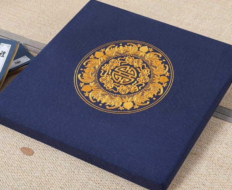 Meditation Oriental Design Cushion and Zabuton | Pillow Seat | Yoga Cushions | Serenity Tranquility Calmness | Gift for him or her