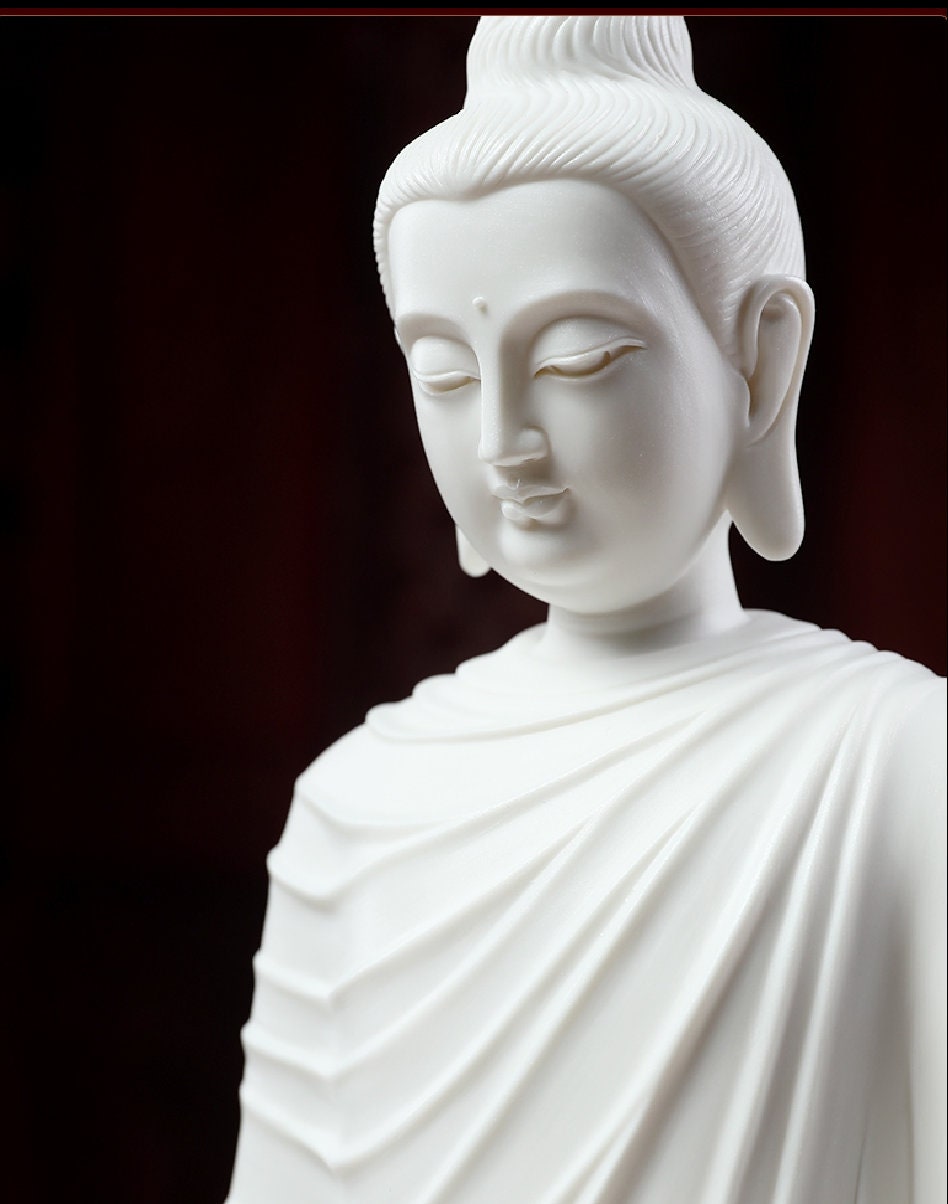 Ceramic Sakyamuni Gautama Buddha Statue Ornament | Gift for him or her | Dhyana Mudra | Harmony Peace Serenity | Meditation