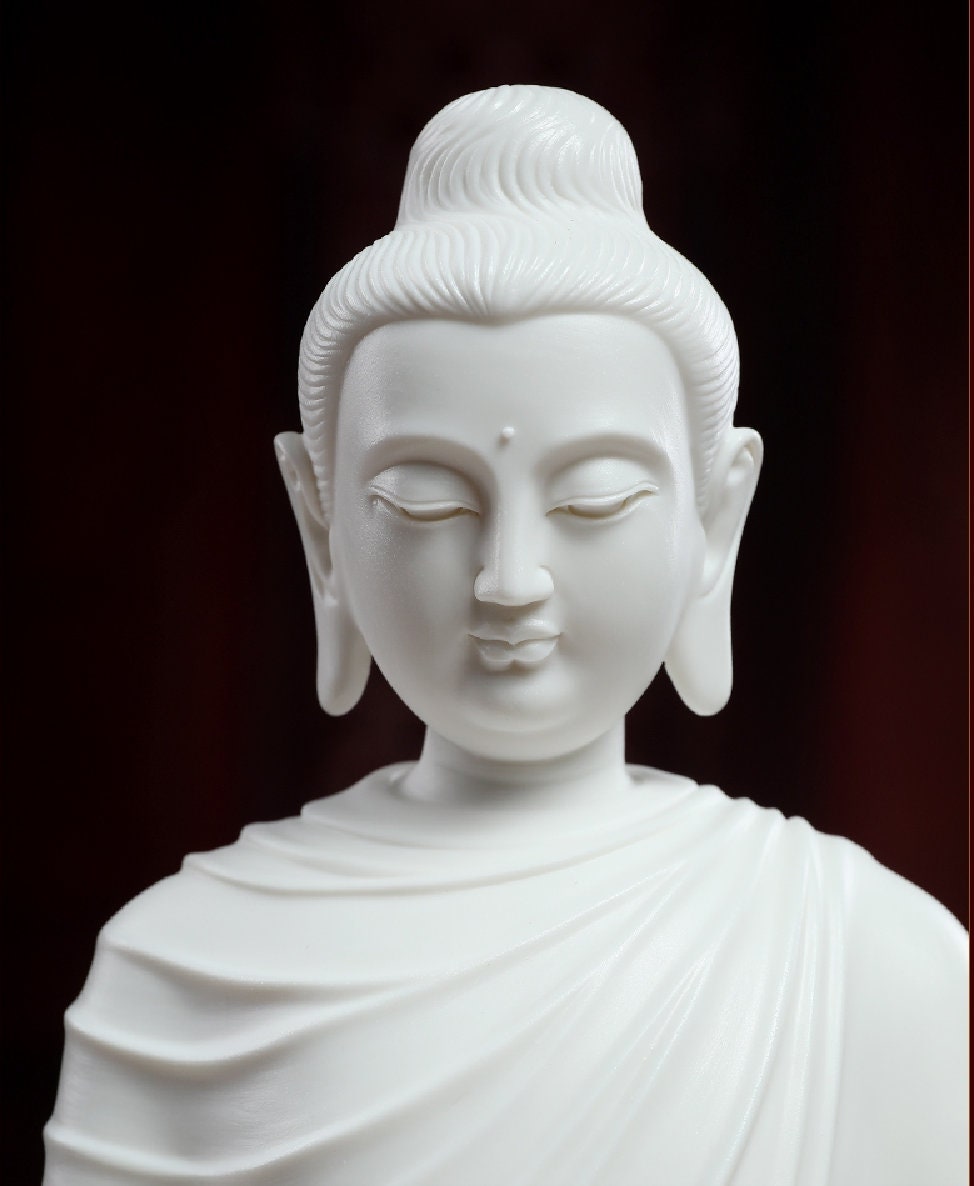 Ceramic Sakyamuni Gautama Buddha Statue Ornament | Gift for him or her | Dhyana Mudra | Harmony Peace Serenity | Meditation