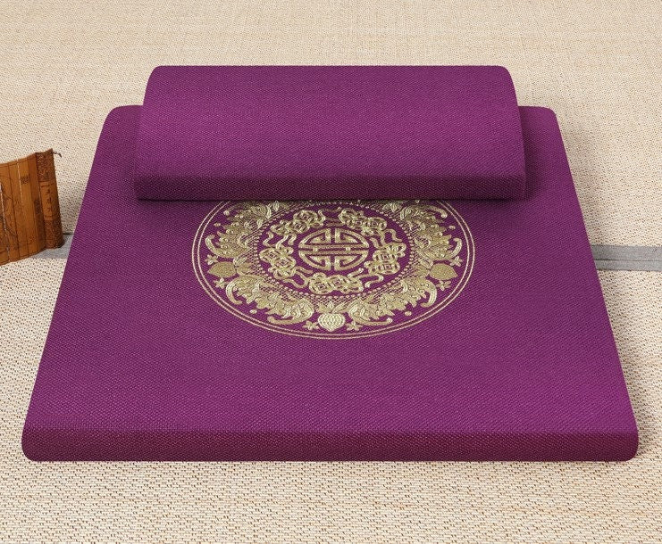 Meditation Oriental Design Cushion and Zabuton | Pillow Seat | Yoga Cushions | Serenity Tranquility Calmness | Gift for him or her