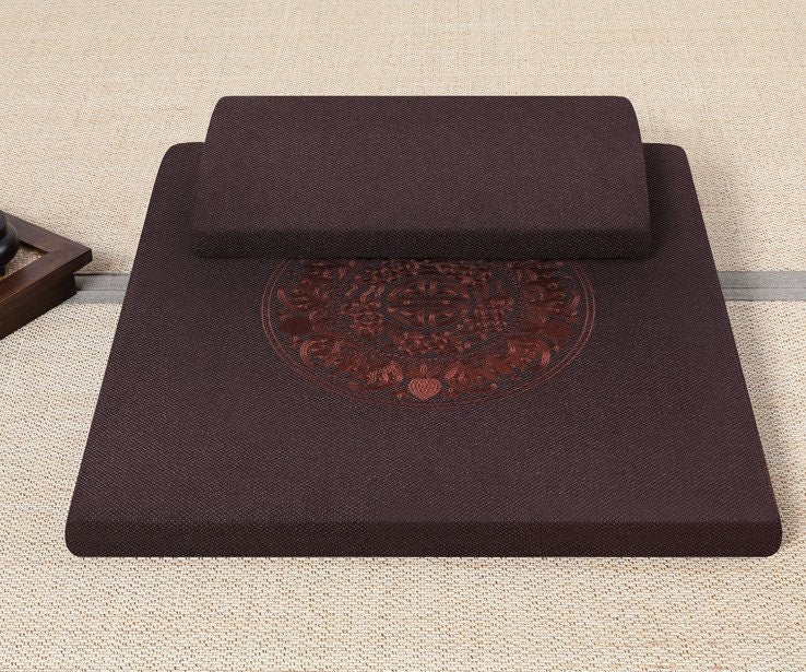Meditation Oriental Design Cushion and Zabuton | Pillow Seat | Yoga Cushions | Serenity Tranquility Calmness | Gift for him or her