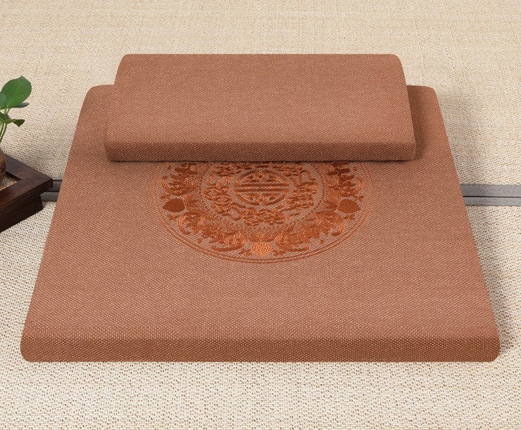 Meditation Oriental Design Cushion and Zabuton | Pillow Seat | Yoga Cushions | Serenity Tranquility Calmness | Gift for him or her