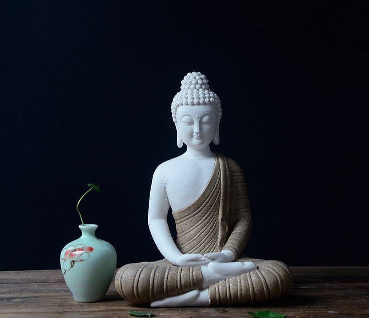 Ceramic Blue Shayamuni Buddha Statue| Dhyana Mudra | Gift for him or her | Religion and Spiritual | Harmony Peace Serenity | Meditation