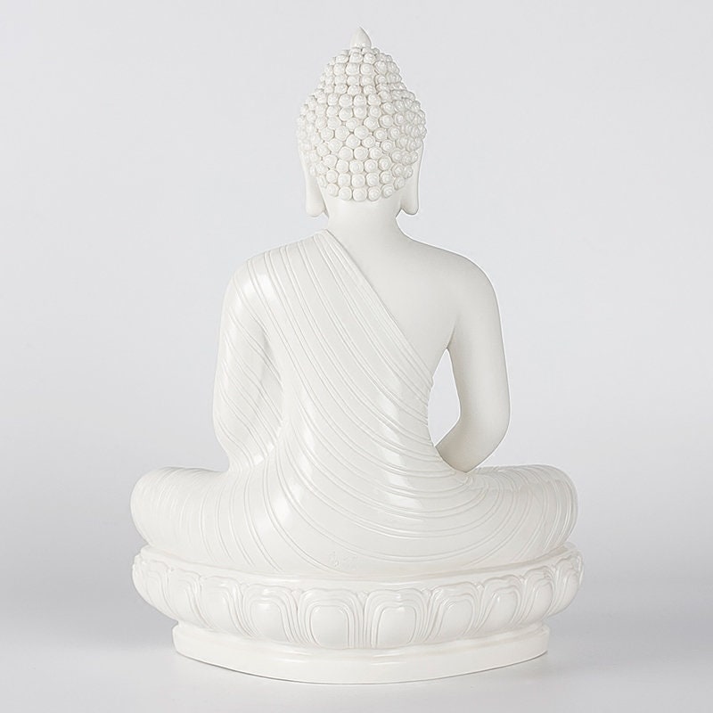 Ceramic Sakyamuni Buddha Statue | Gautama Buddha | Dhyana Mudra | Mindful Gift | Meditation | Buddha Decor
