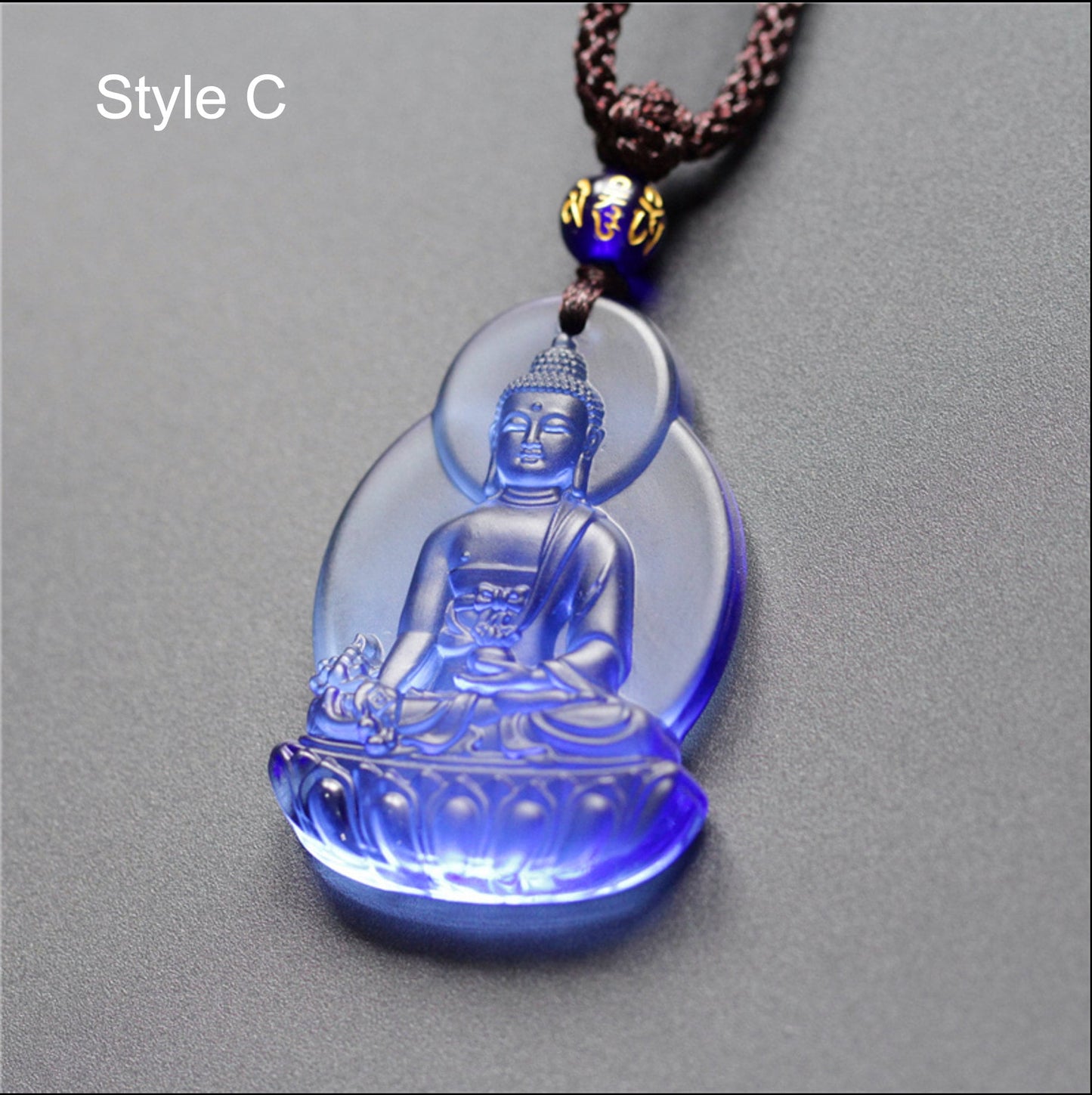 Liu Li Medicine Buddha Amulet Pendant Medallions | Meditation and Blessing | Protection | Mindful Gift | Blue Pink Pendants
