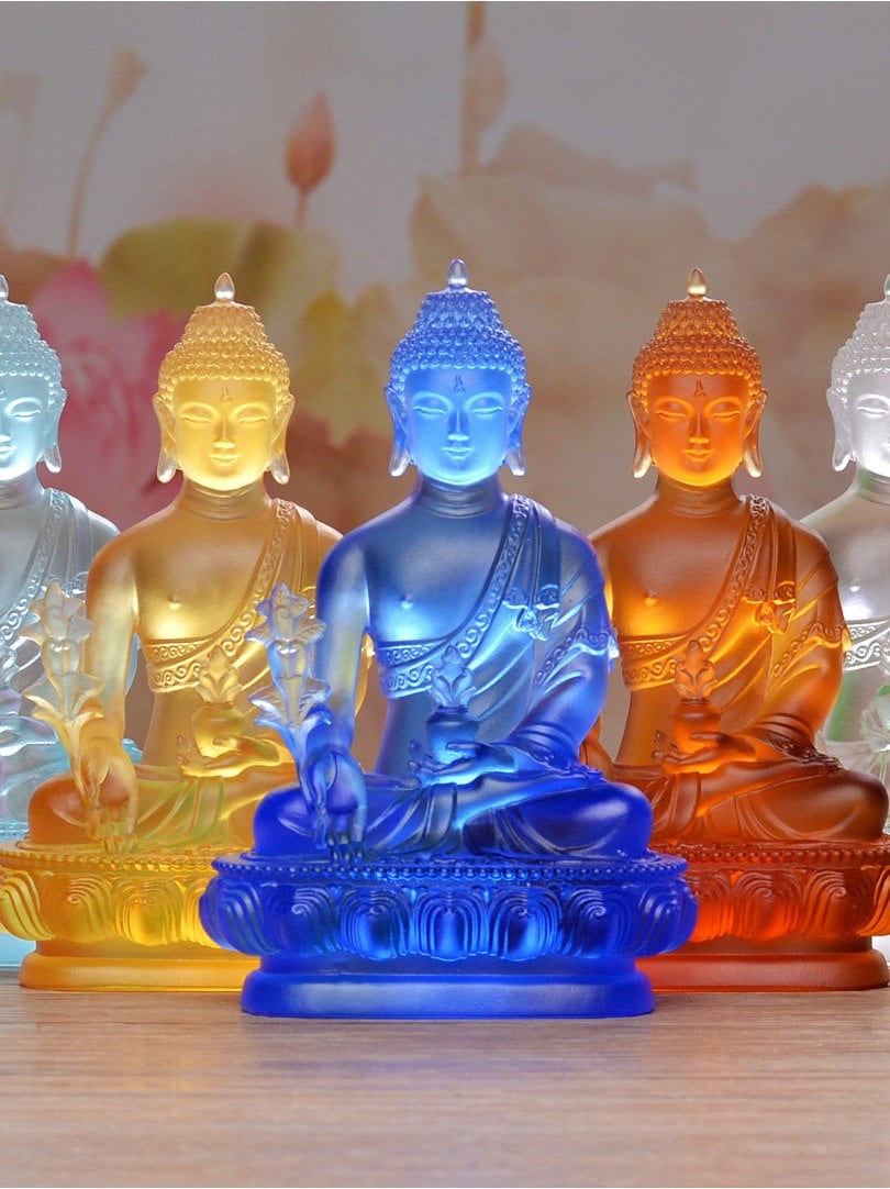 Liu Li Medicine Buddha Statue Ornament | Spiritual Religion | Gifting for him or her | Crystal Art | Buddha Decoration