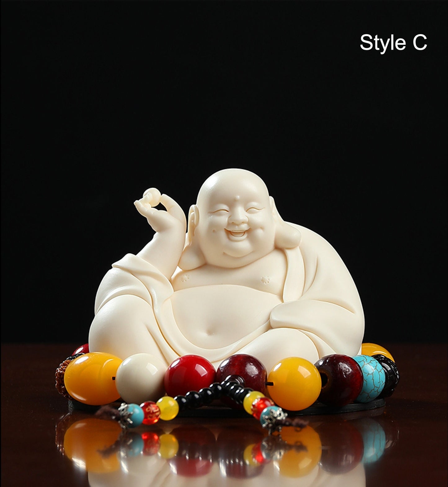 Biege Color Laughing Budda Statue & Ornamanet | Spiritual Religion | Gifting for him or her | Good luck and Happiness | Budai