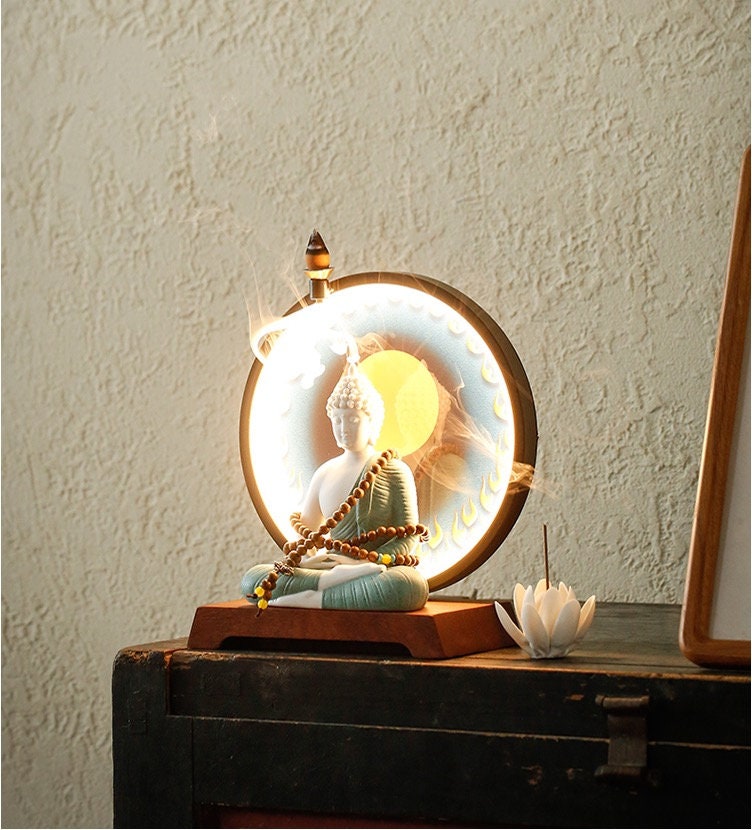 Gautama Buddha Statue Decorative Set with LED light | Buddha Statue | Shakyamuni Buddha | Meditation | Home Decoration