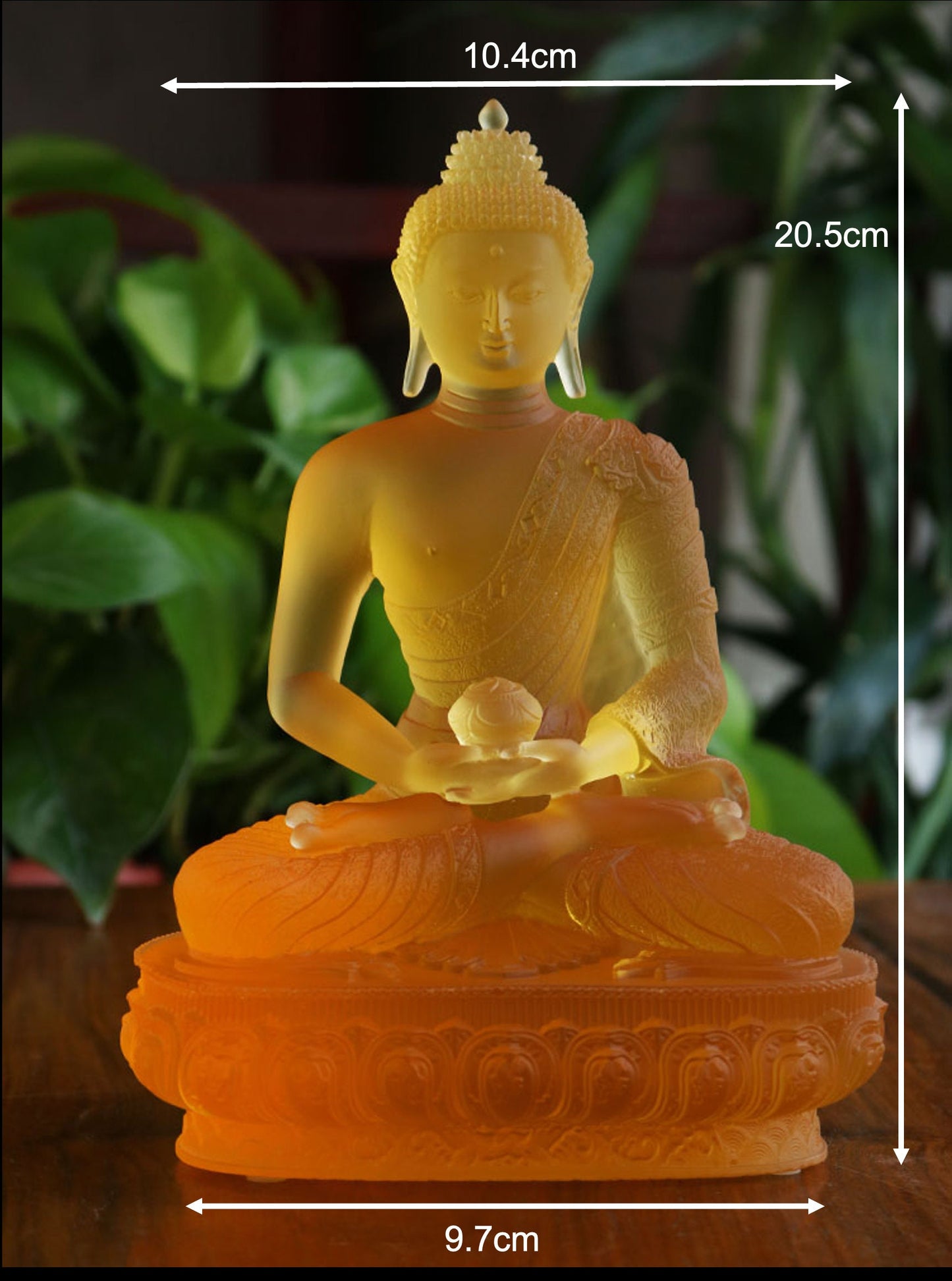 Liu Li Amitabha Buddha Statue | Gautama Buddha | Glass Sculputre Ornaments | Religion | Buddha Decoration | Crystal Art | Meditation |