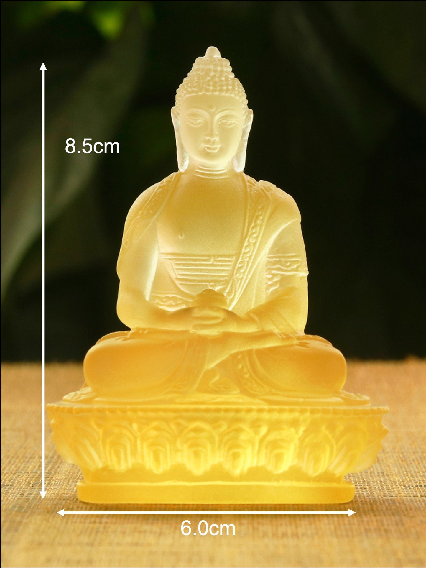 Mini Liu Li Amitabha Buddha Statue | Meditation | Glass Sculputre Ornaments | Buddha Decoration | Crystal Art | Gautama Buddha