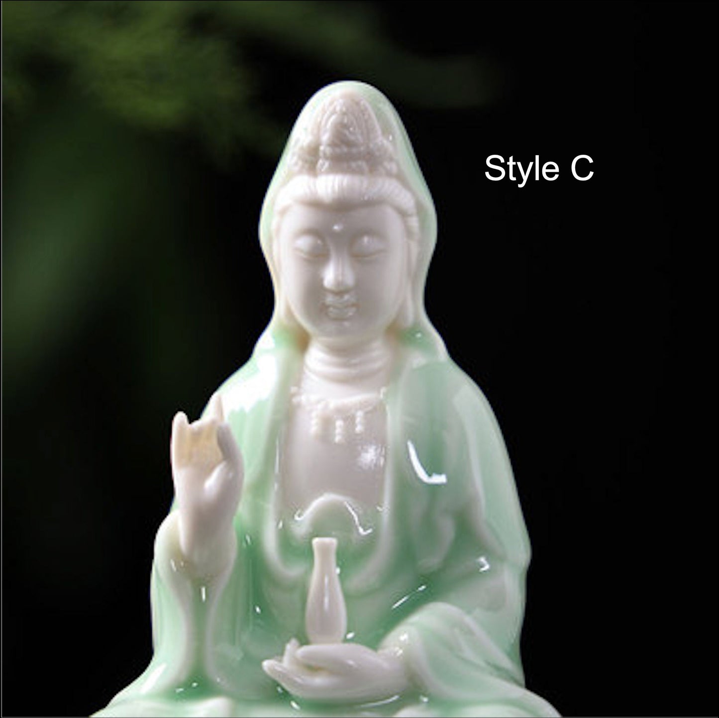 Meditation Handmade Jade Color Guan Yin Statue and Ornament | Gifting for him or her | Home Decoration | Buddha Statue