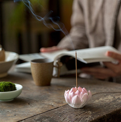 Meditation Ceramic Lotus Incense Stick Holder | Peace Serenity Tranquility Calmness | Spirituality & Religion | Meditation | Yoga Practise