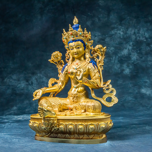 Embrace the Divine Grace: The Timeless Wisdom of the Brass Green Tara Statue