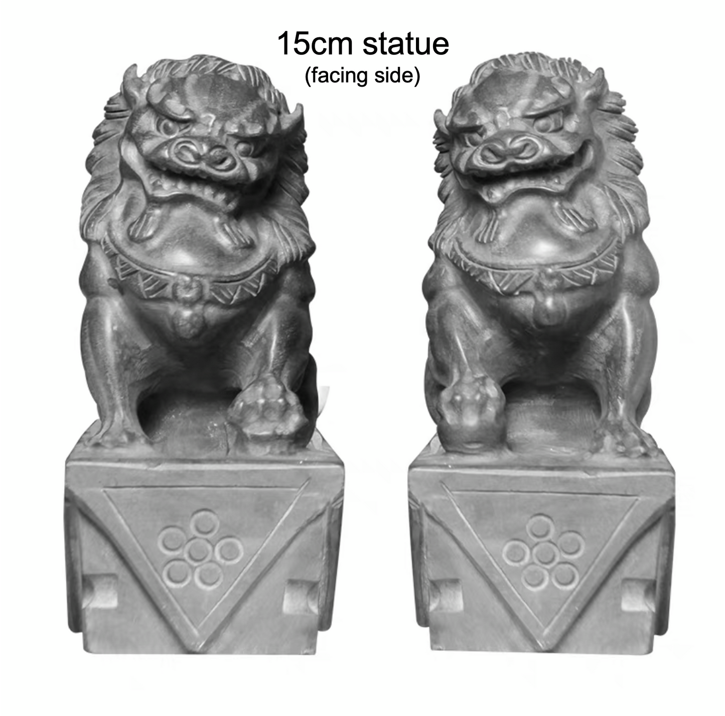 Auspicious Stone Foo Dogs Guardian Lion Sculpture & Statue | Fengshui | Home Decor | Office Blessing | Chinese architectural