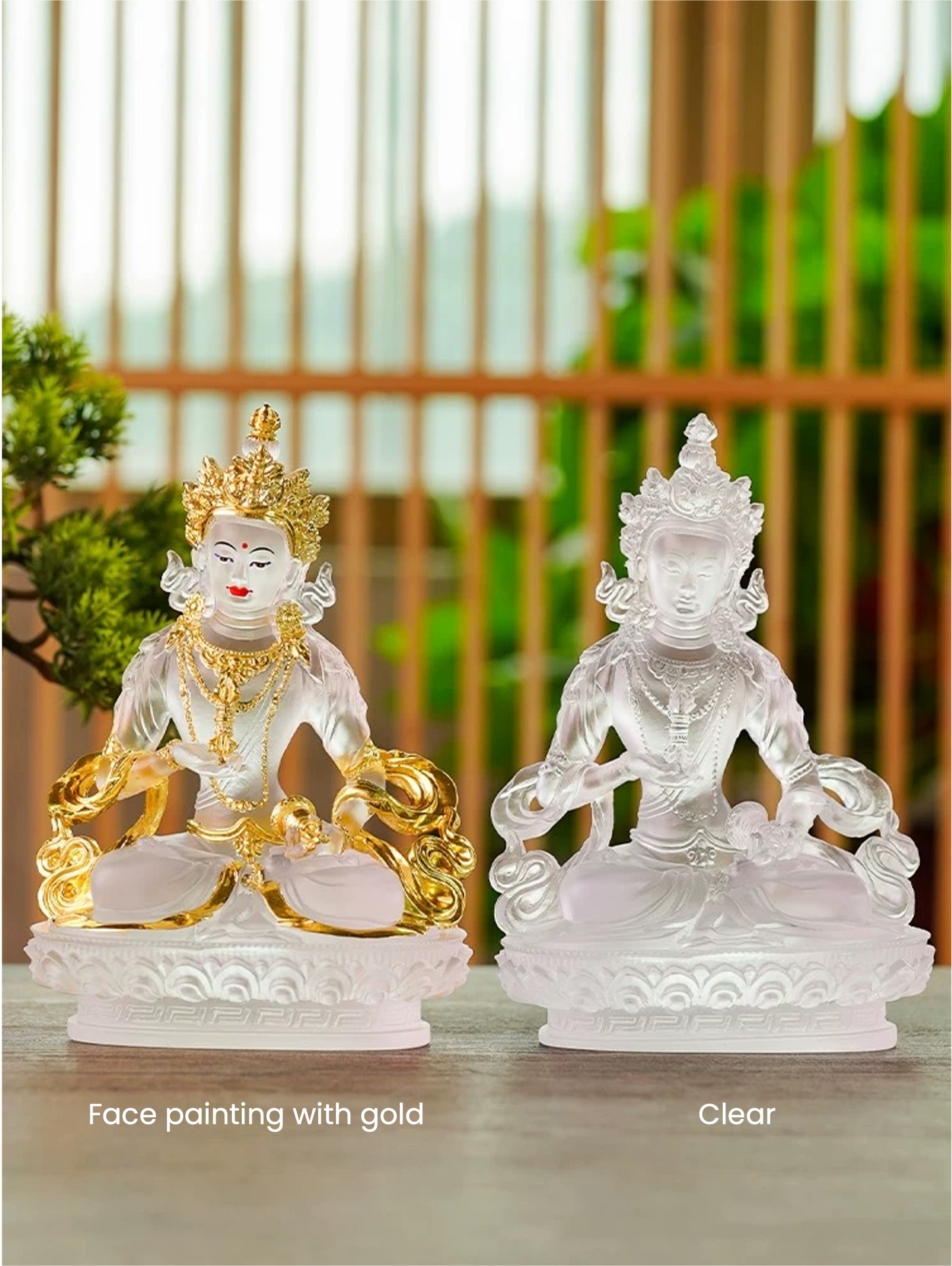 Liu Li Vajrasattva Mahāsattva Statue | Buddha Statue | Crystal Glass Sculputre Ornaments | Religion | Tibetan Buddhist