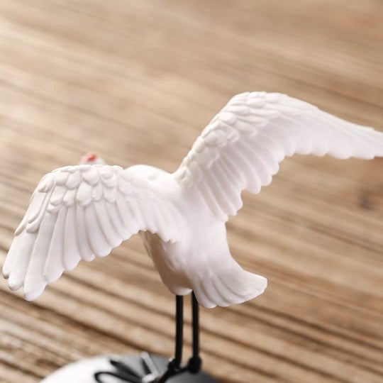 Auspicious Ceramic Flying Crane Bird Sculpture & Statue | Fengshui | Home Decor | Office Blessing | Longevity