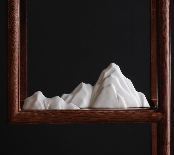 Ceramic Mountain Display Set | Fengshui | Home Decor | Office Blessing | Chinese architectural and paintings