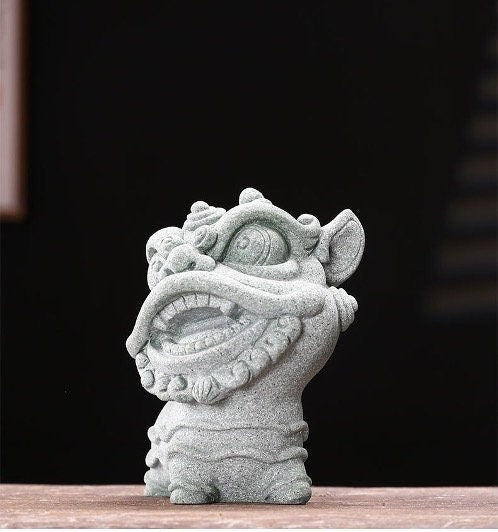 Auspicious Lion Dance Sculpture & Statue Display | Fengshui | Home Decor | Office Blessing | Chinese architectural | Chinese Lunar New Year