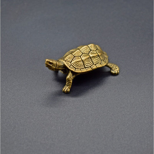 Auspicious Pure Brass Tortoise Sculpture | Fengshui | Home Decor | Office Blessing | Ornament Display